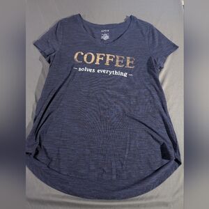 Apt. 9 Navy Short Sleeve Tee with Gold Print